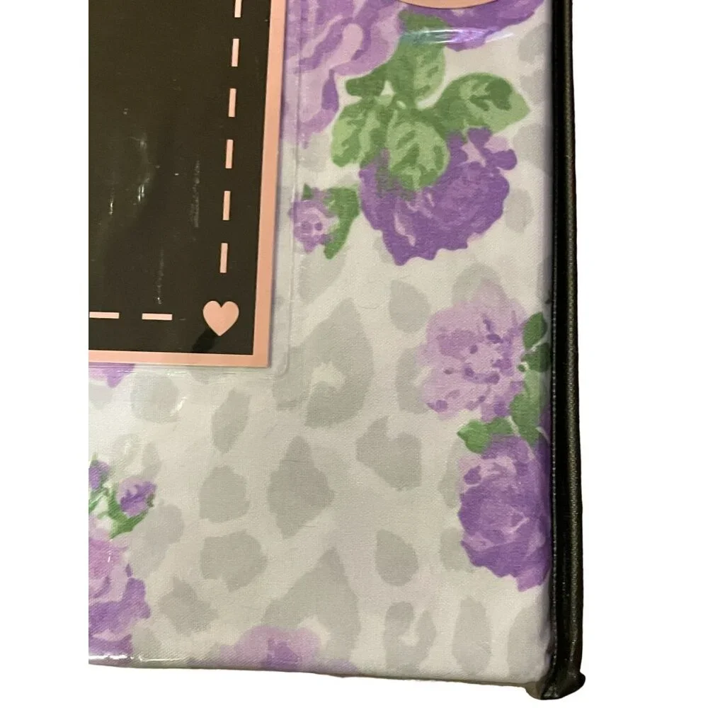 Betsey Johnson Wild Love Microfiber Sheet Set Twin NEW Lavender Gray 4 Piece